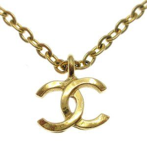 Chanel Mini Cc Chain Pendant Necklace Gold 376 14… - image 1